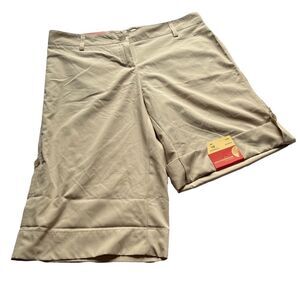Weatherproof Khaki Bermuda shorts Size 10 NWT legs button up to shorten